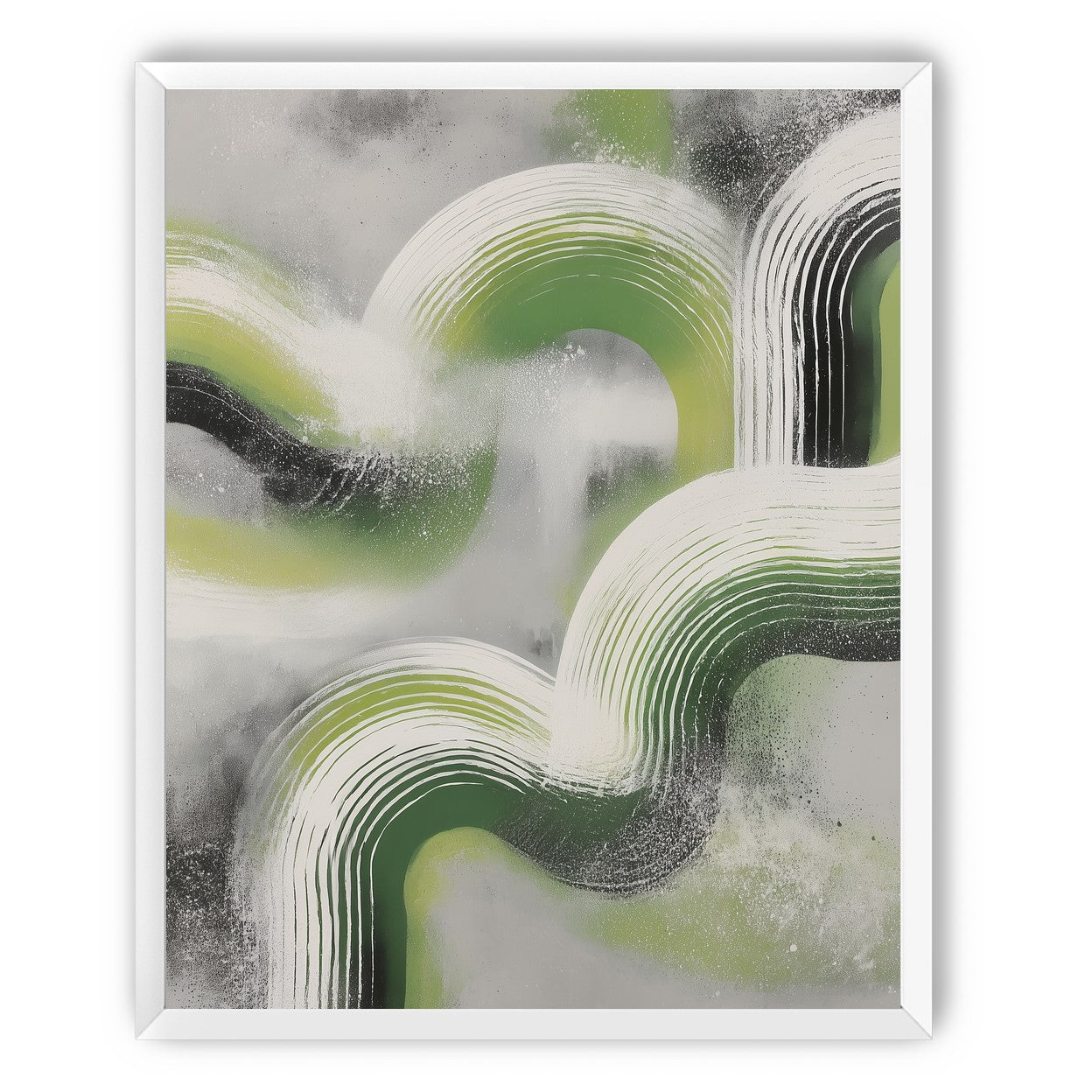 White arcs in green haze