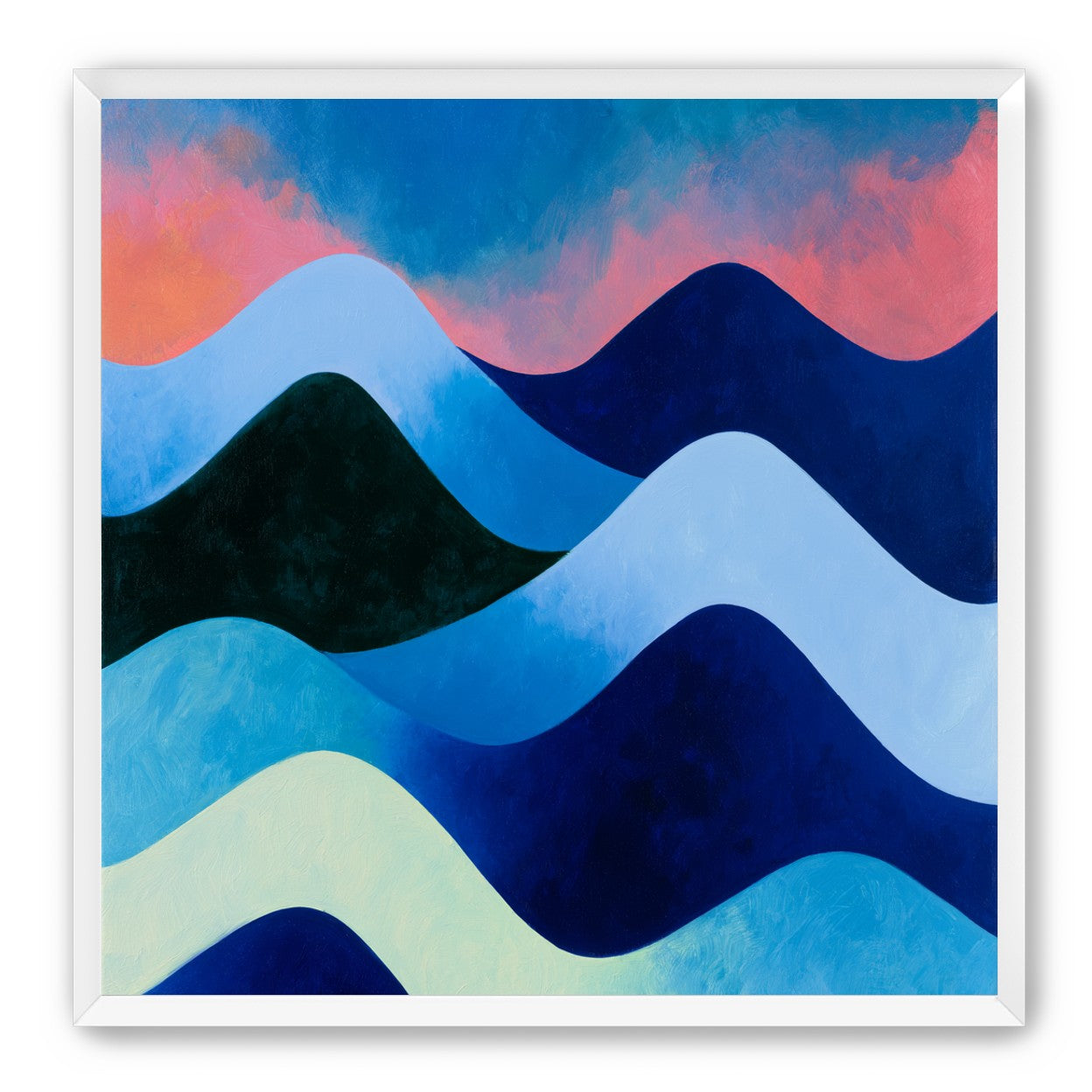 Layered blue hills at dusk
