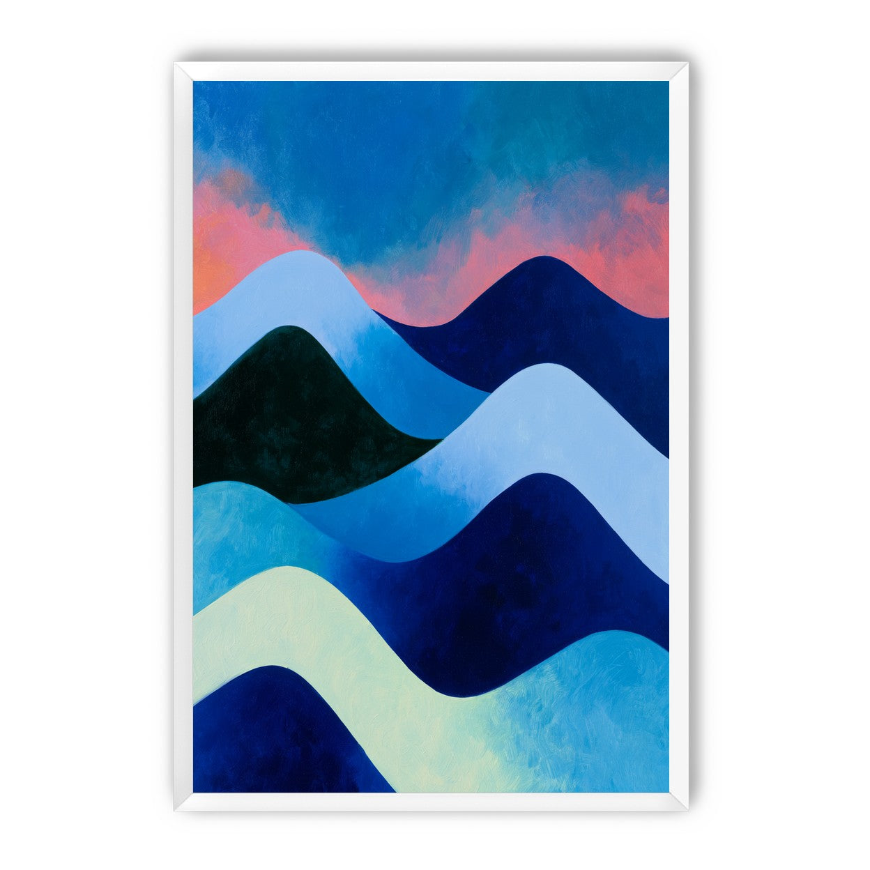 Layered blue hills at dusk
