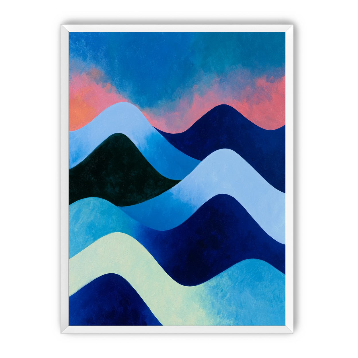 Layered blue hills at dusk