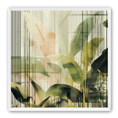 Green leaves in peach light