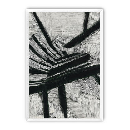 Black cuts through white grain