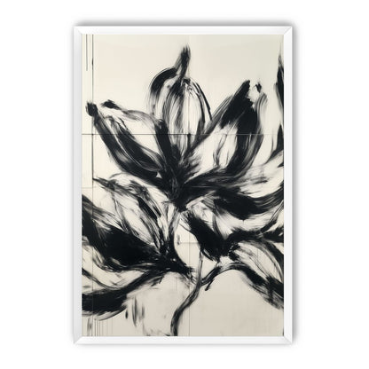 Black petals on pale grid