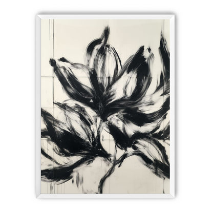Black petals on pale grid