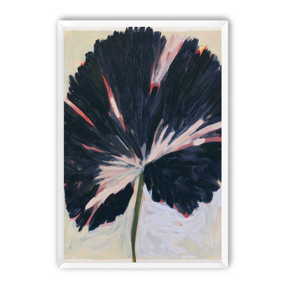 Dark petals across pale ground
