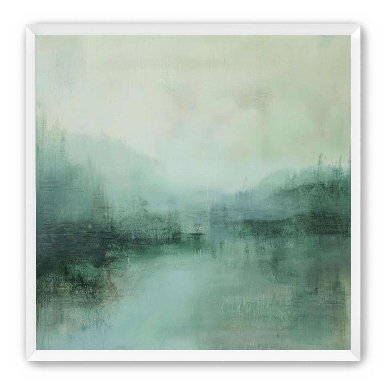 Misty harbor with boats
