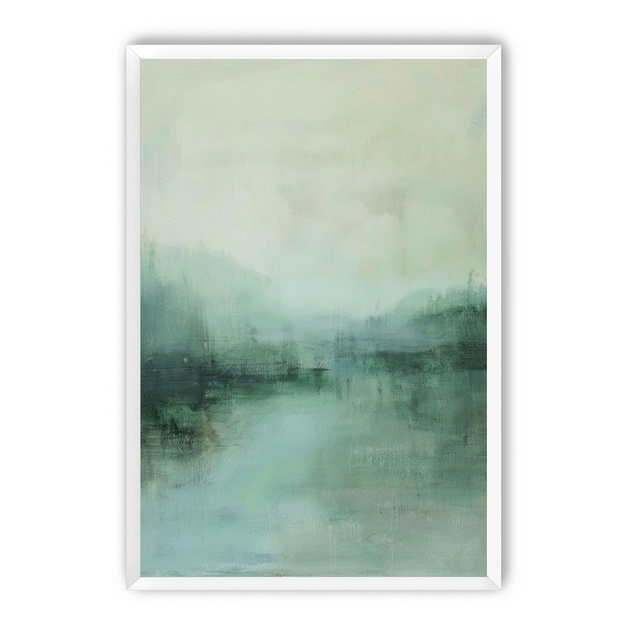 Misty harbor with boats