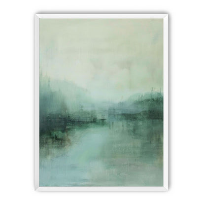 Misty harbor with boats