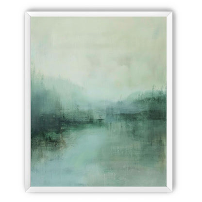 Misty harbor with boats