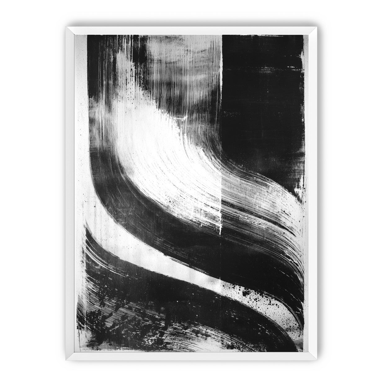 Scraped arcs in black ink