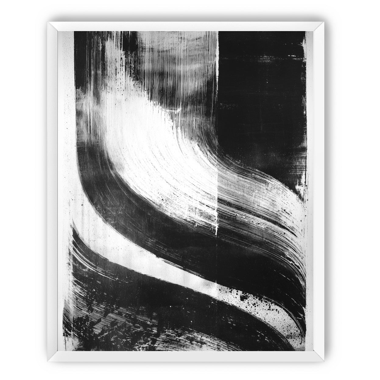 Scraped arcs in black ink