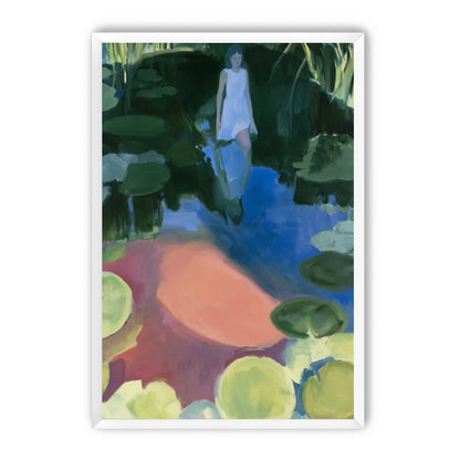 Woman in the lily pond