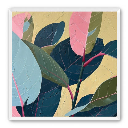 Leaves on cracked plaster