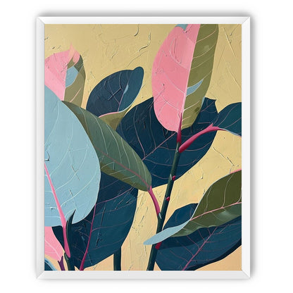 Leaves on cracked plaster
