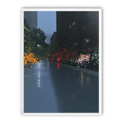 Rainlight on the flowered street