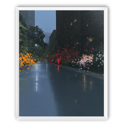 Rainlight on the flowered street