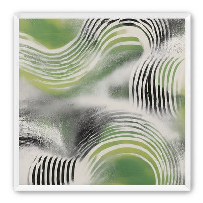 Sprayed green under stripes