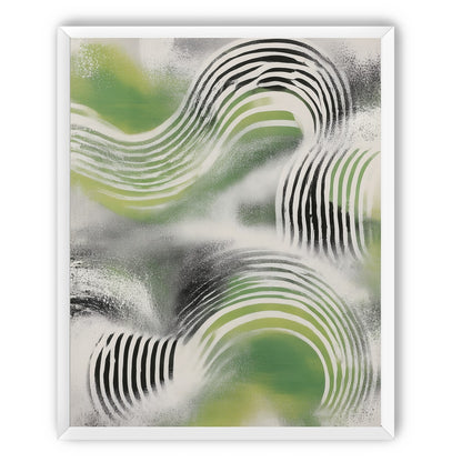 Sprayed green under stripes