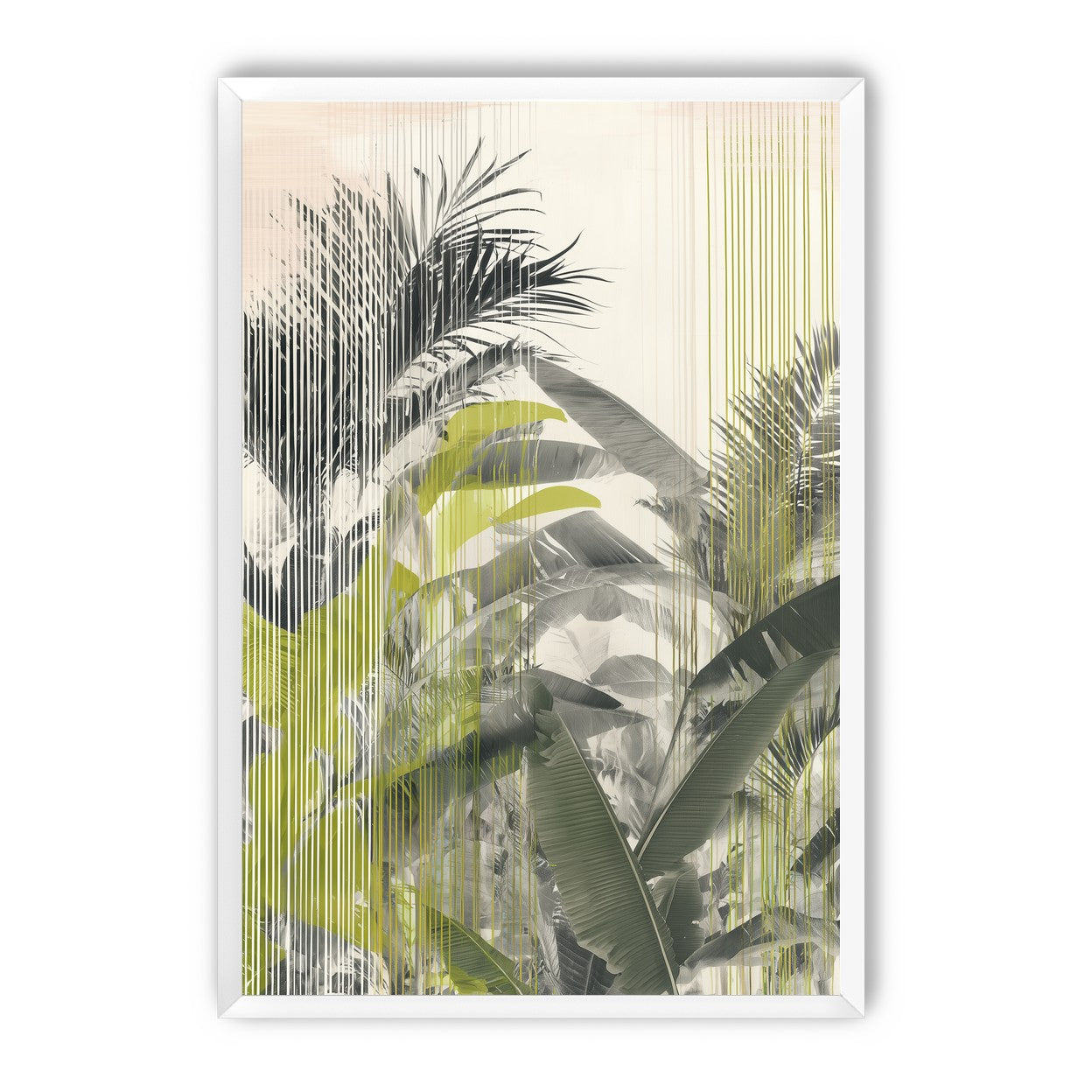 Chartreuse rain through palms
