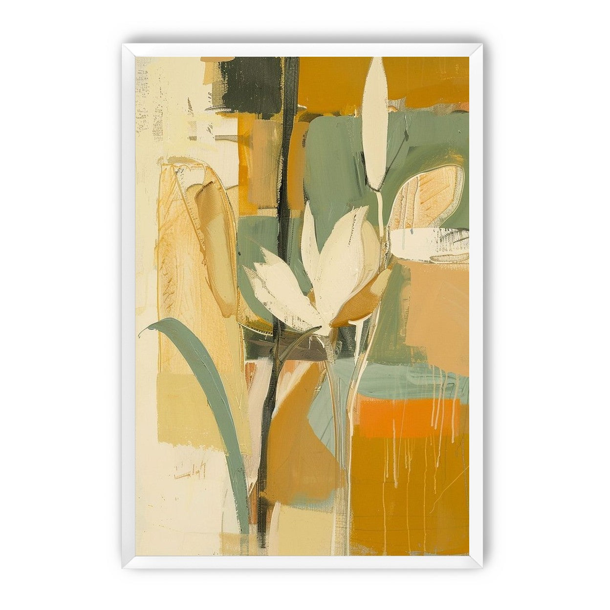 White flower in drifting ochre