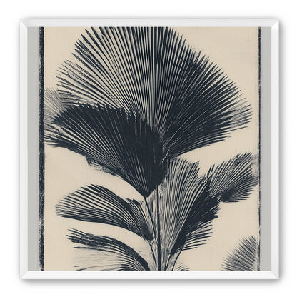 Palm fronds in black ink