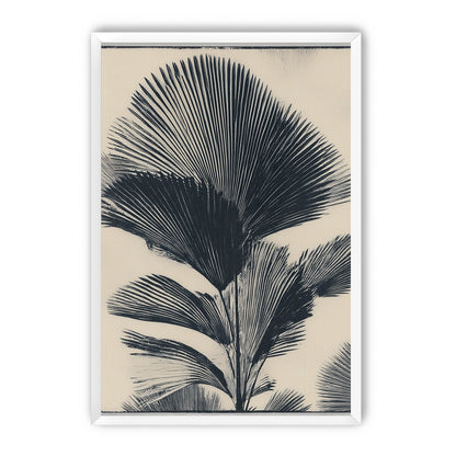 Palm fronds in black ink