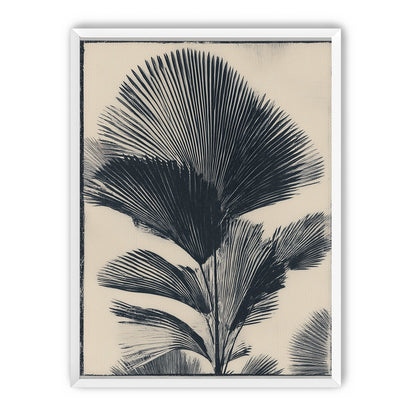 Palm fronds in black ink