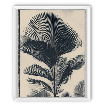 Palm fronds in black ink