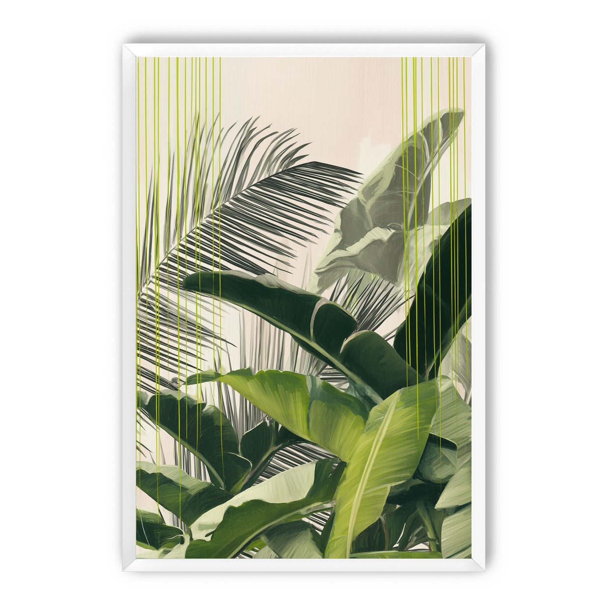 Green drips over palms