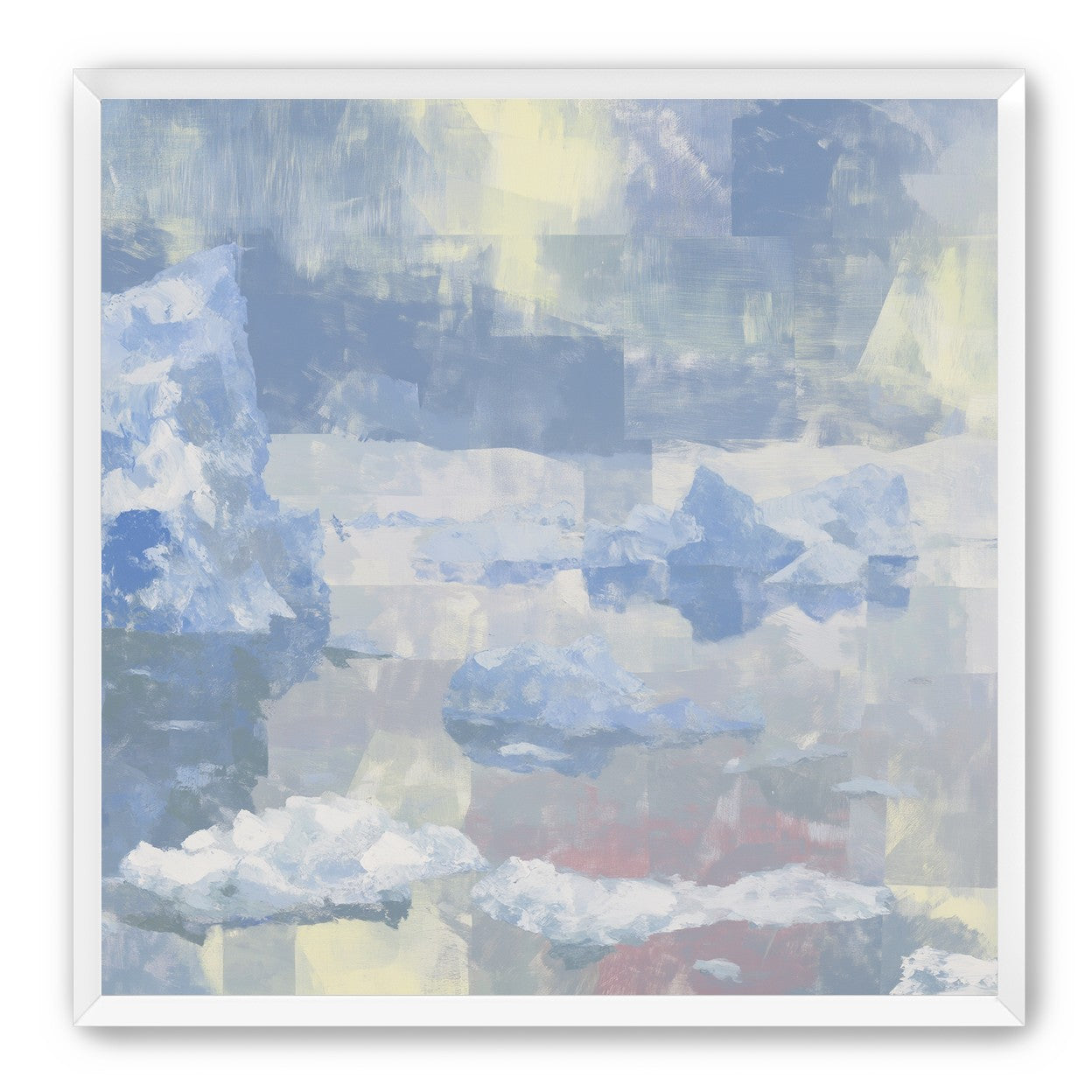 Blue shadows on drifting ice