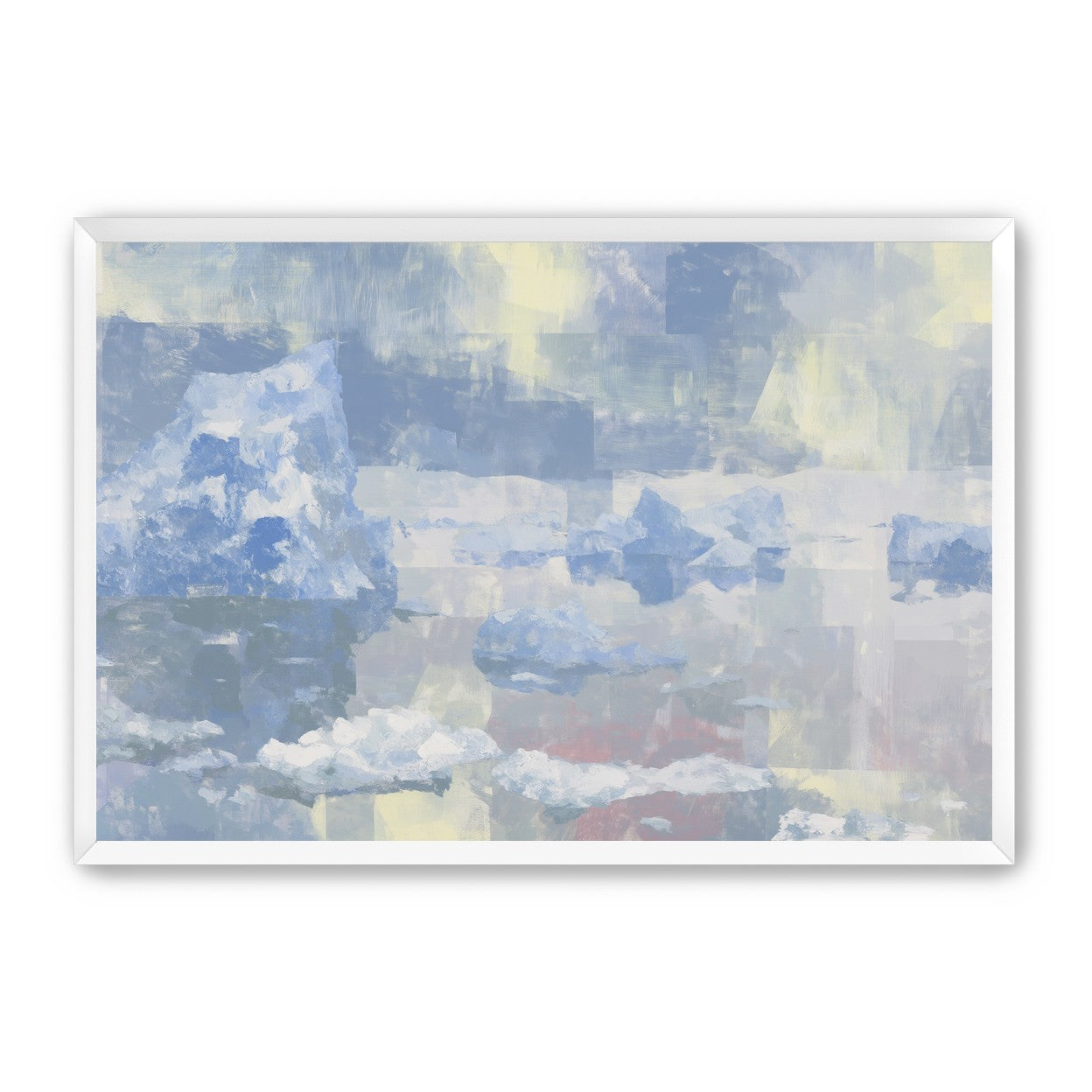 Blue shadows on drifting ice