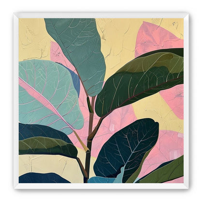 Leaves leaning into pink light