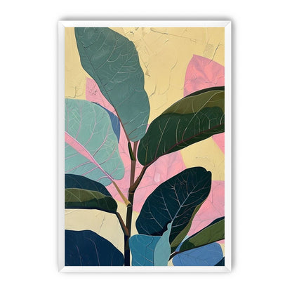 Leaves leaning into pink light