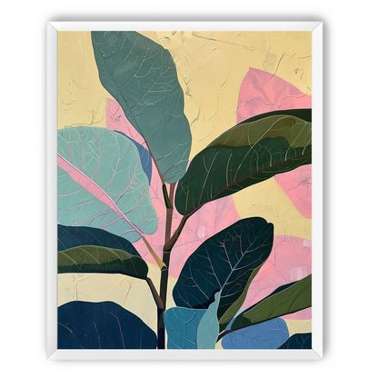 Leaves leaning into pink light