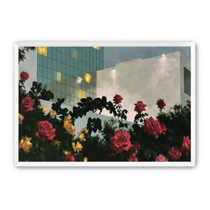 Roses under office lights