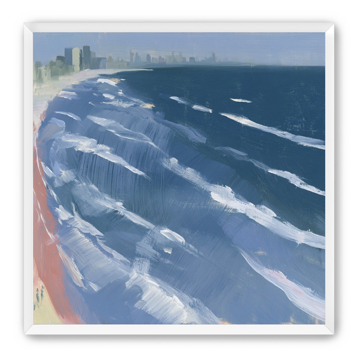 White surf on blue water