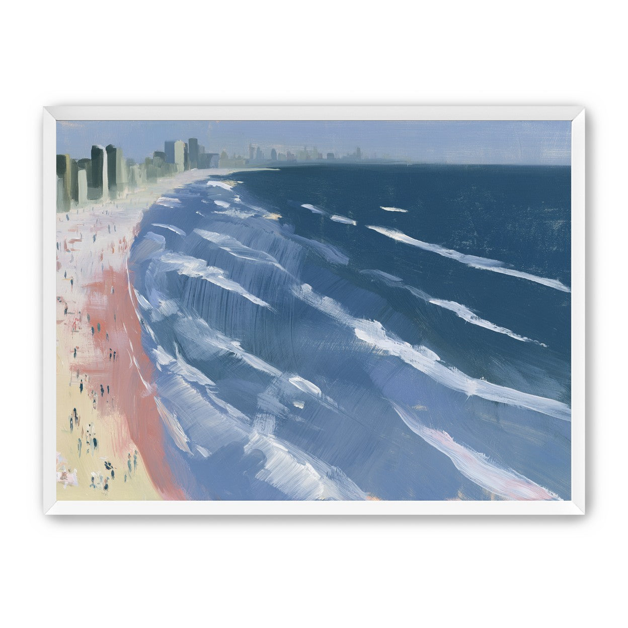 White surf on blue water