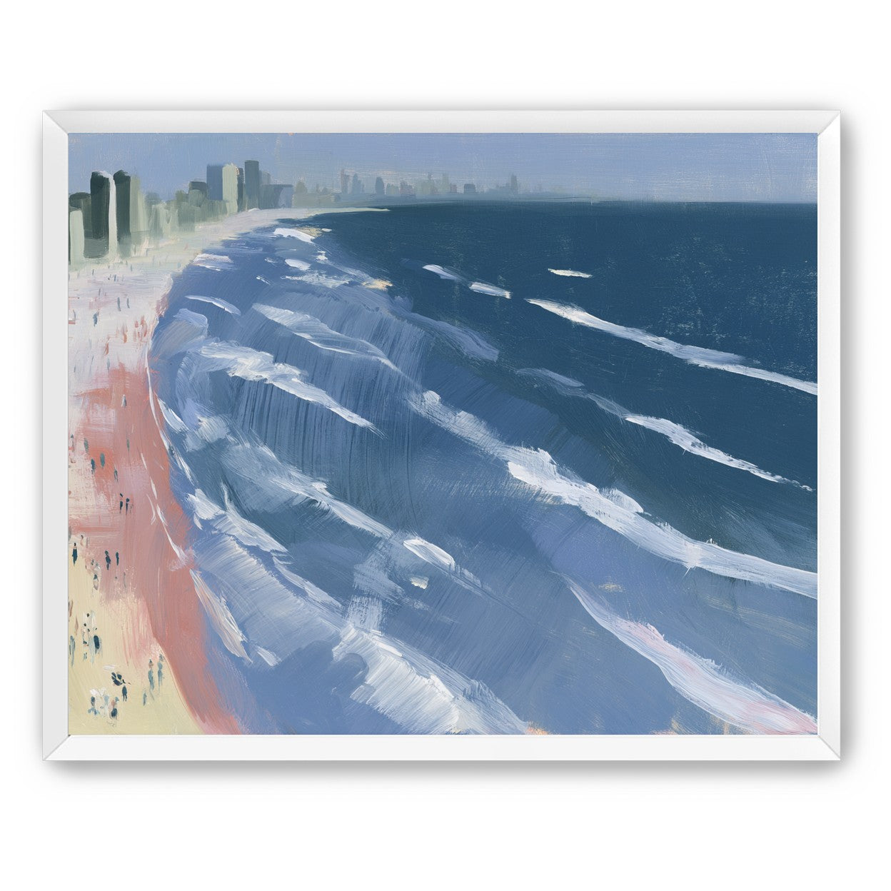 White surf on blue water