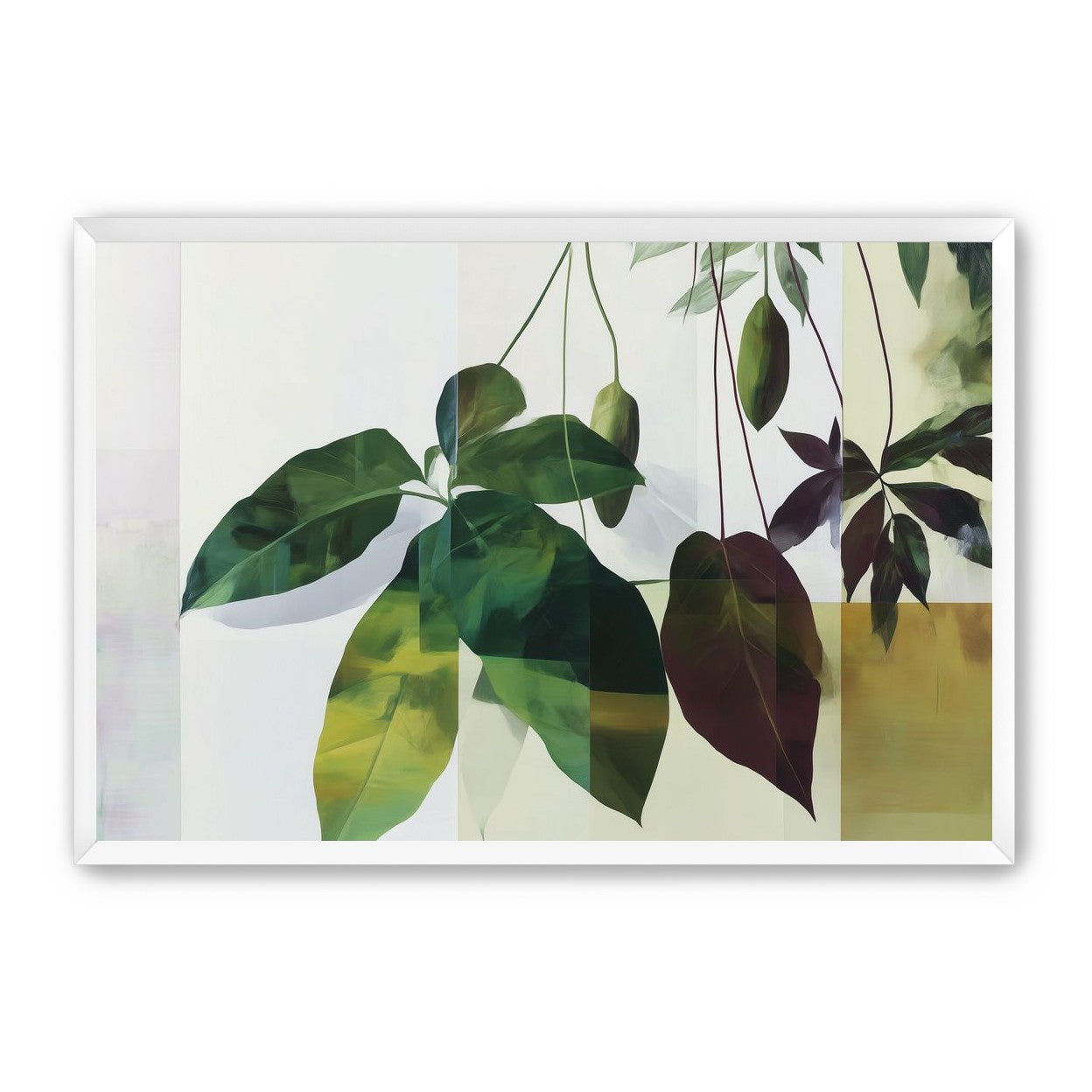 Leaves crossing the pale grid
