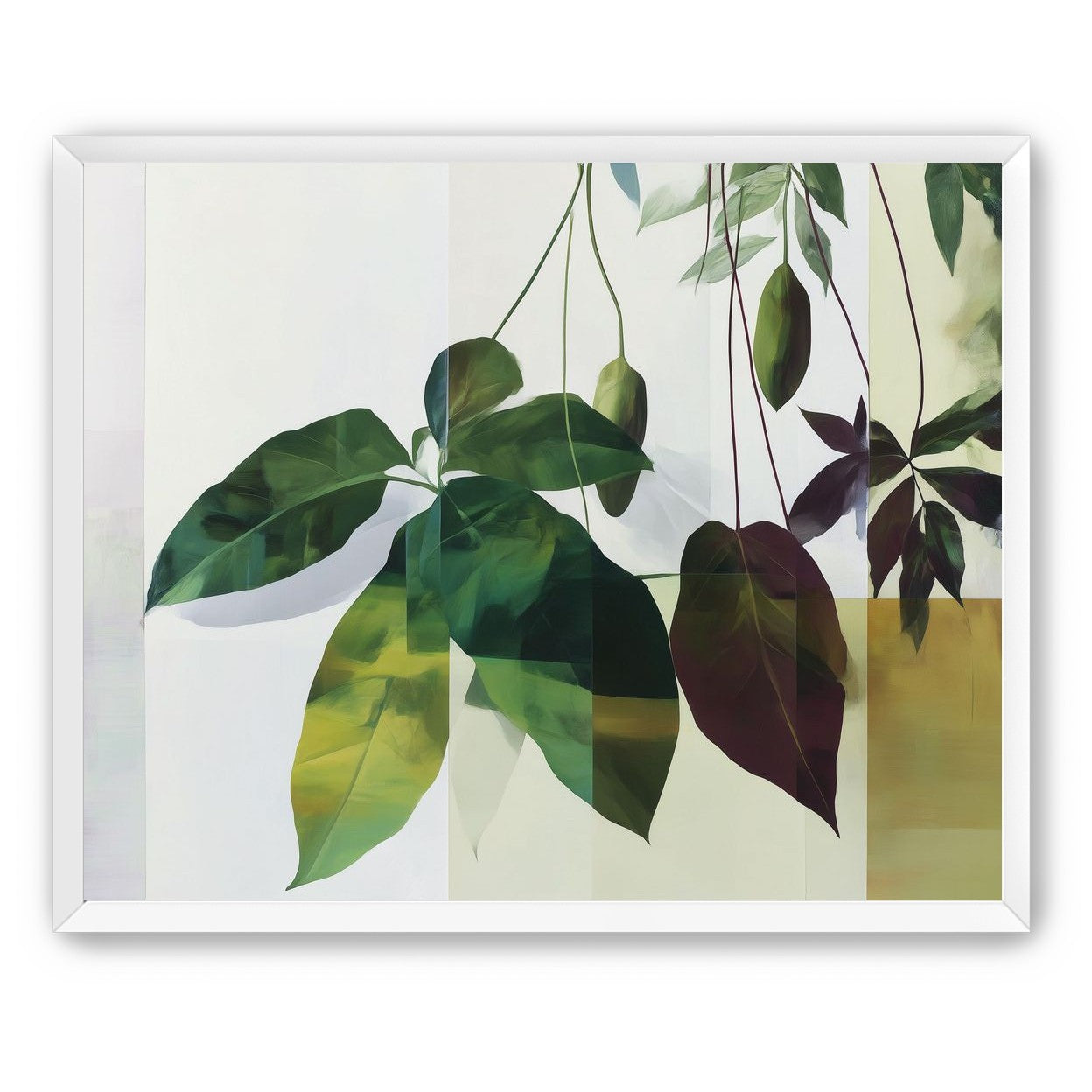 Leaves crossing the pale grid