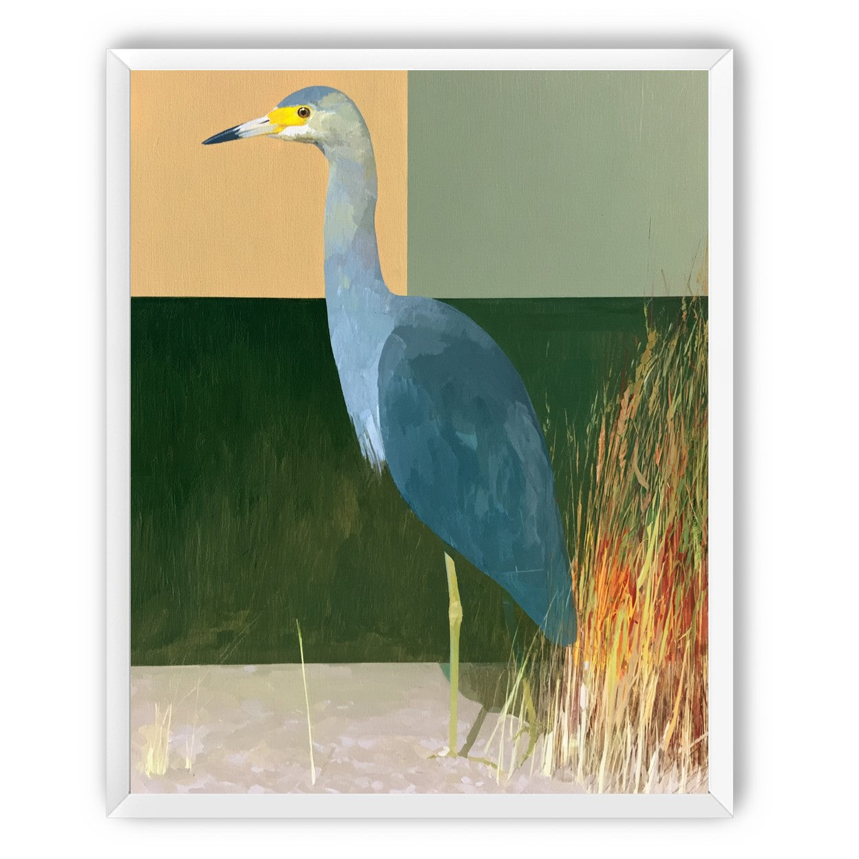 A heron beside the reeds
