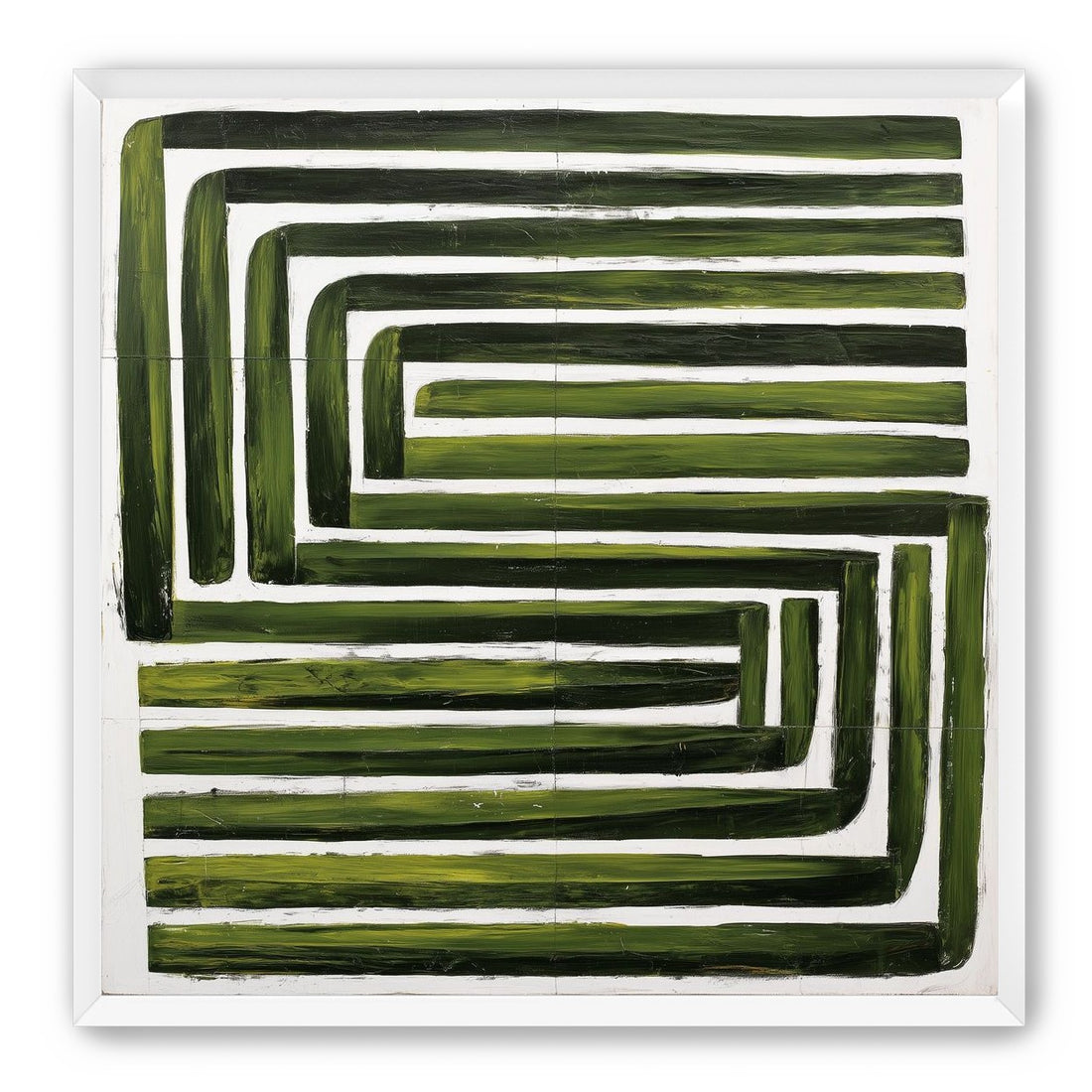 Green maze on white