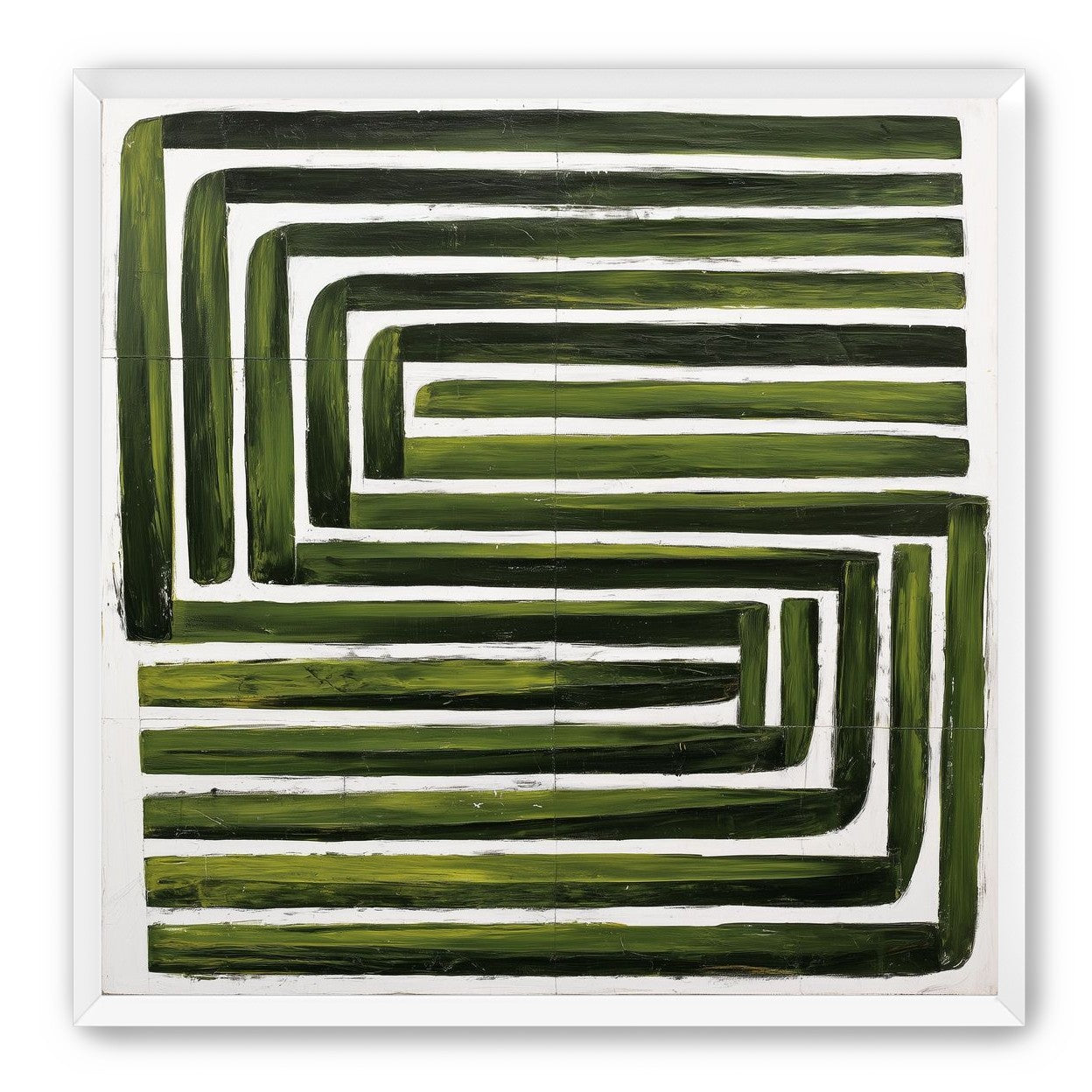 Green maze on white