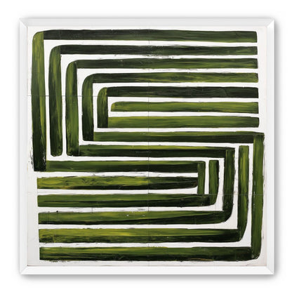 Green maze on white