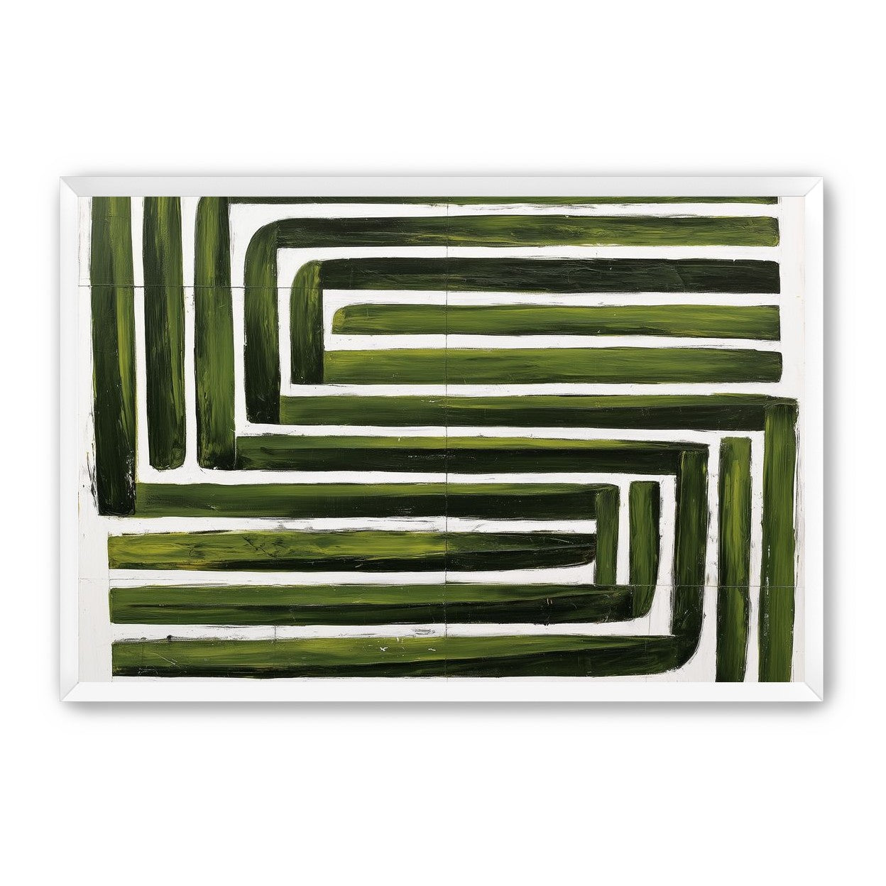 Green maze on white