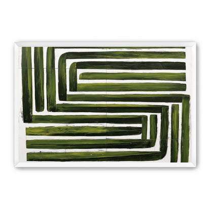 Green maze on white