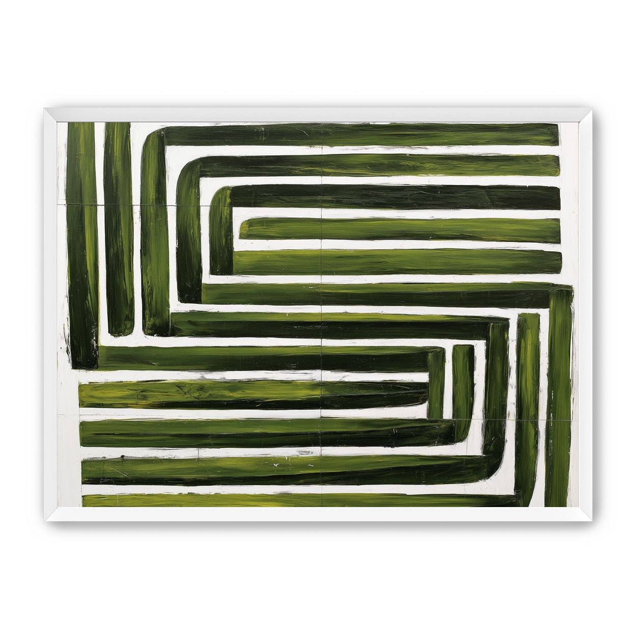 Green maze on white