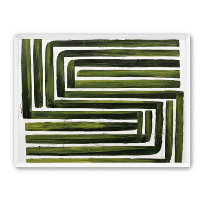 Green maze on white