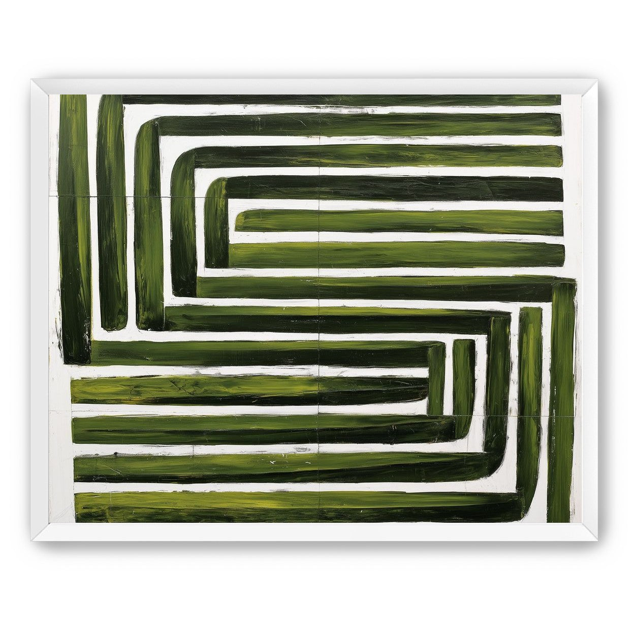 Green maze on white