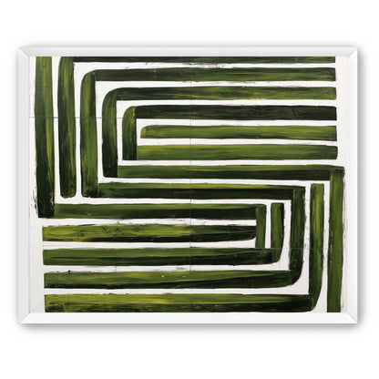 Green maze on white